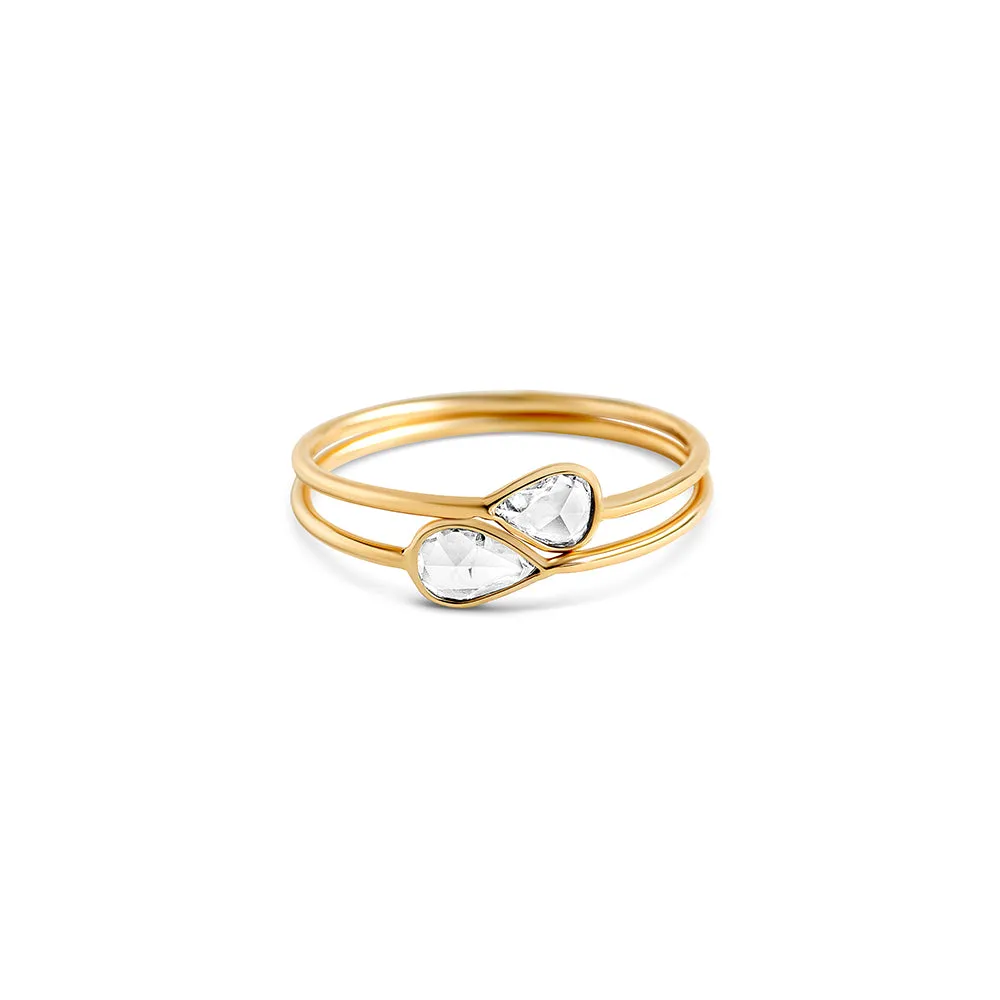 simple pear diamond stacking ring