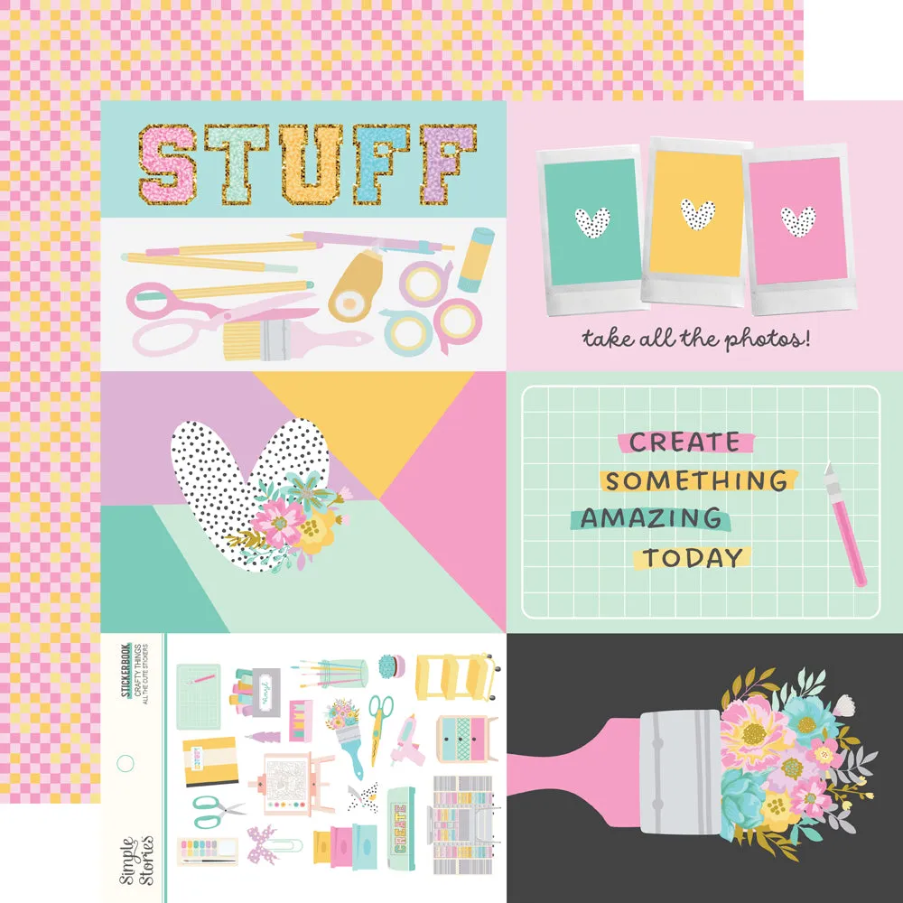 Simple Stories -Crafty Things - 12x12 Single Sheet - 4x6 Elements