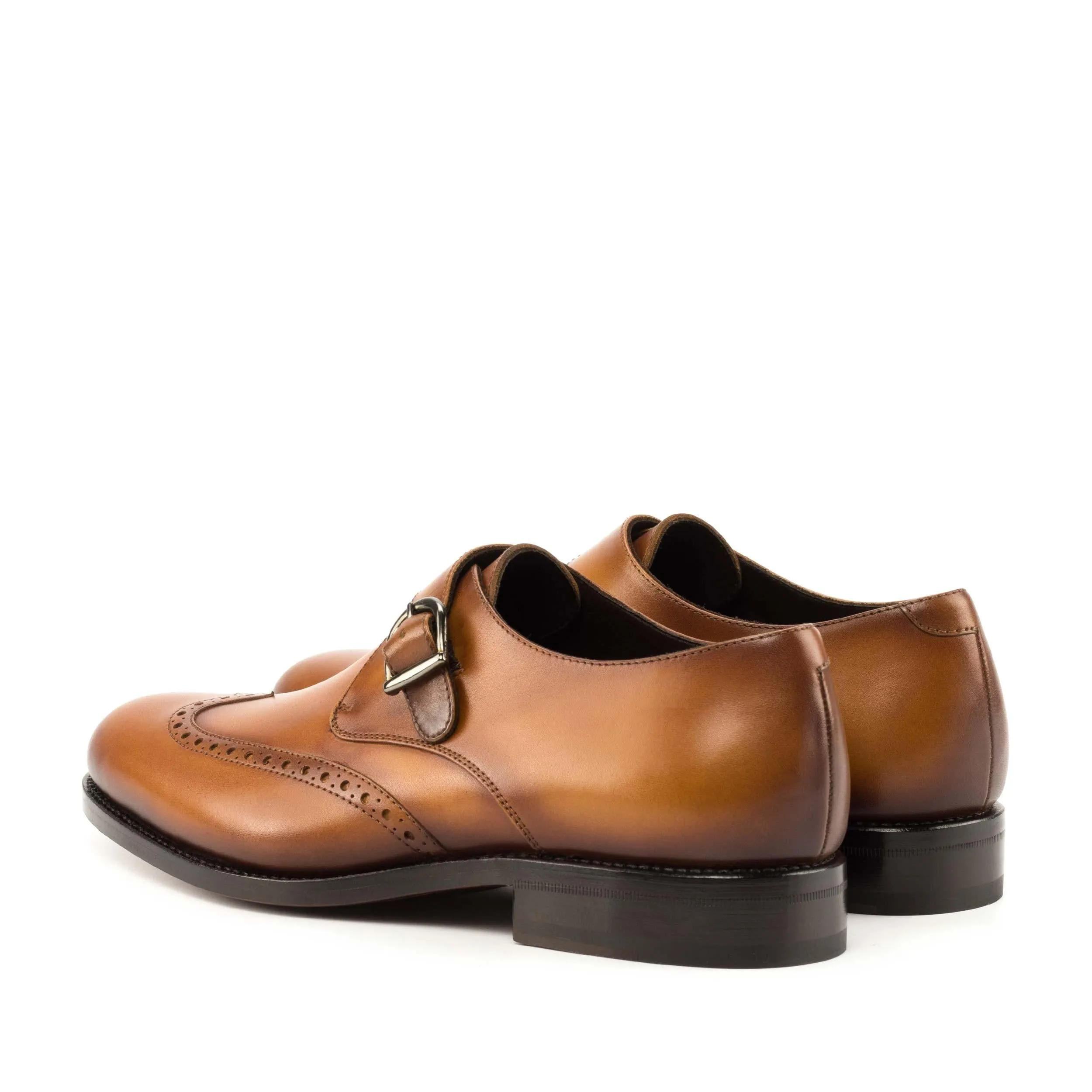 Single Monk cognac box calf