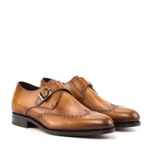 Single Monk cognac box calf