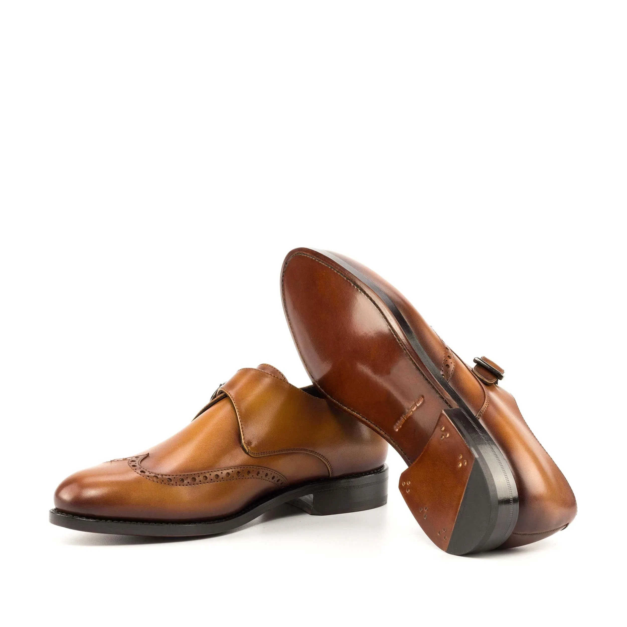 Single Monk cognac box calf