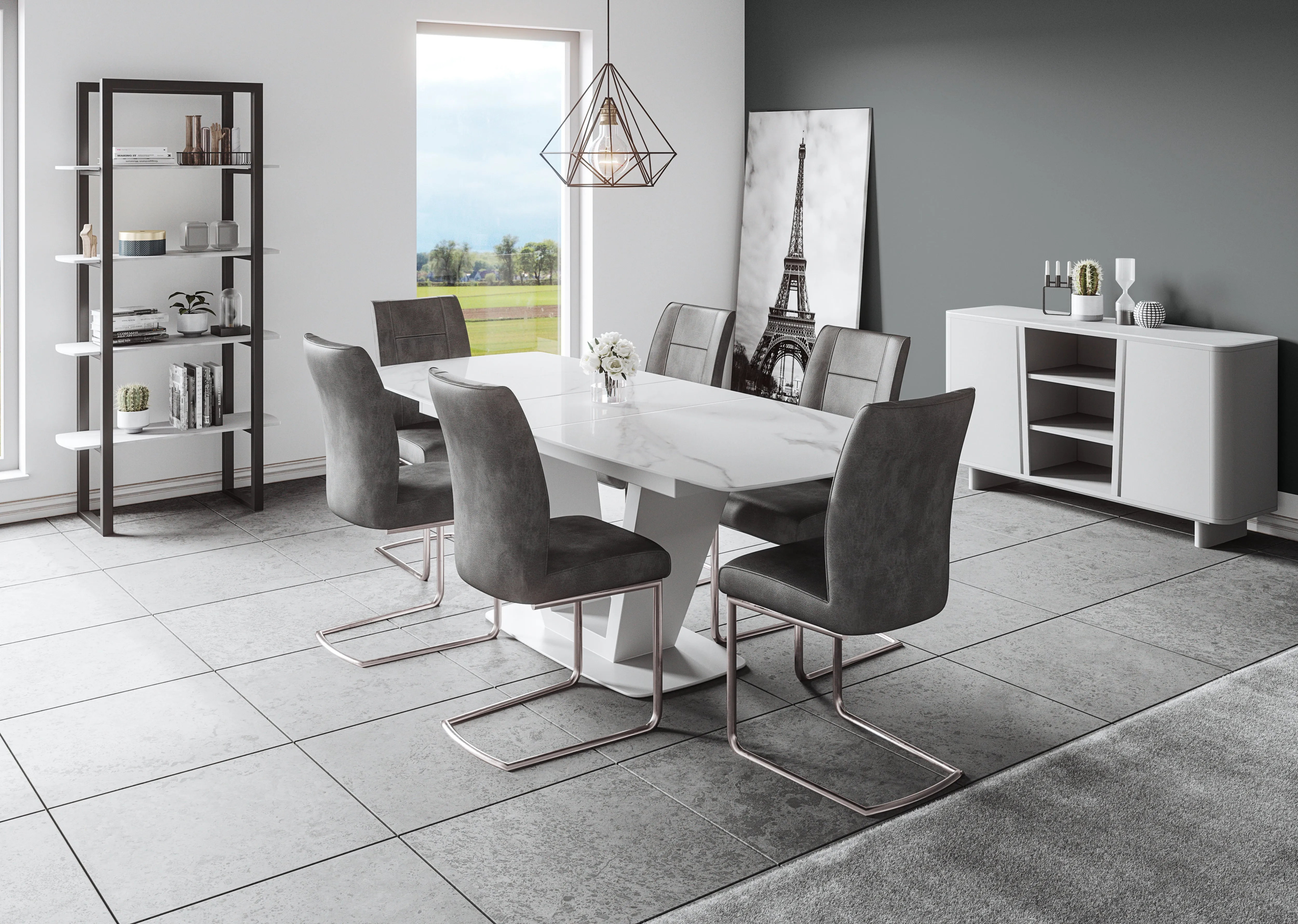 Sorrento Sintered Stone 180cm Dining Table Grey