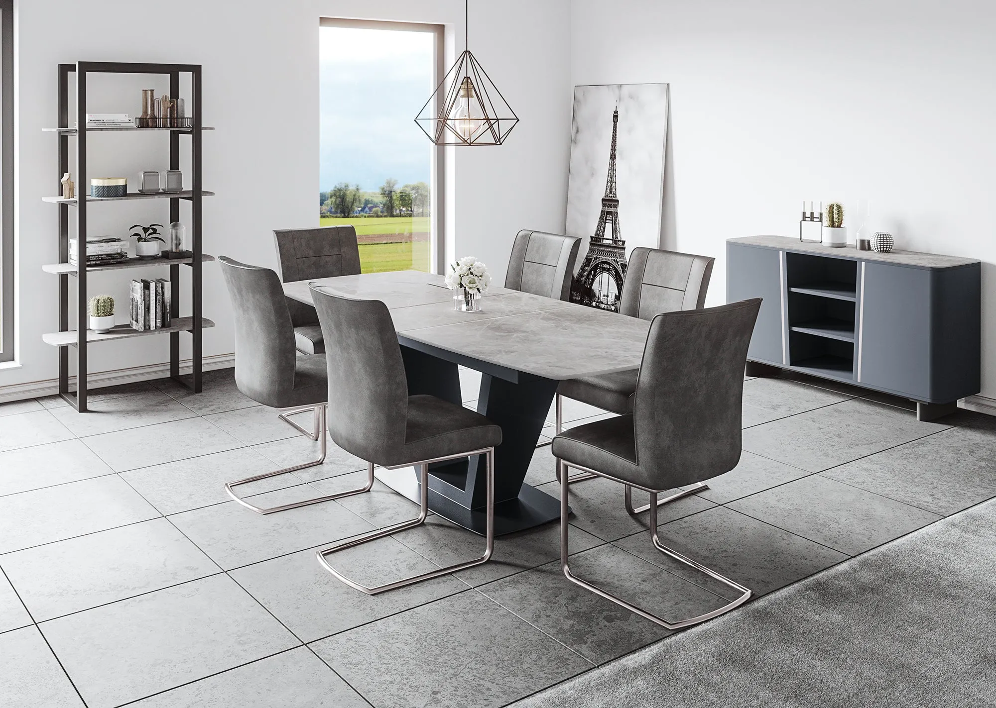 Sorrento Sintered Stone 180cm Dining Table Grey