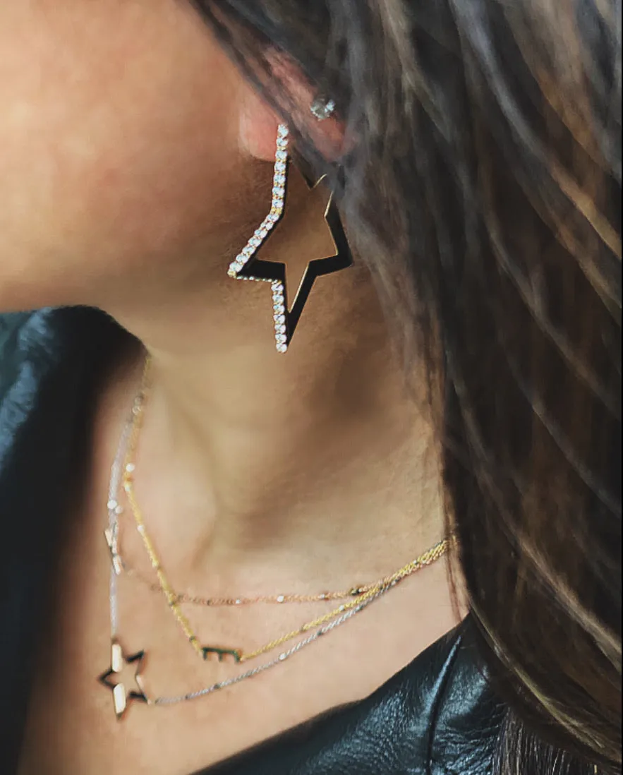 Star Hoop Earrings