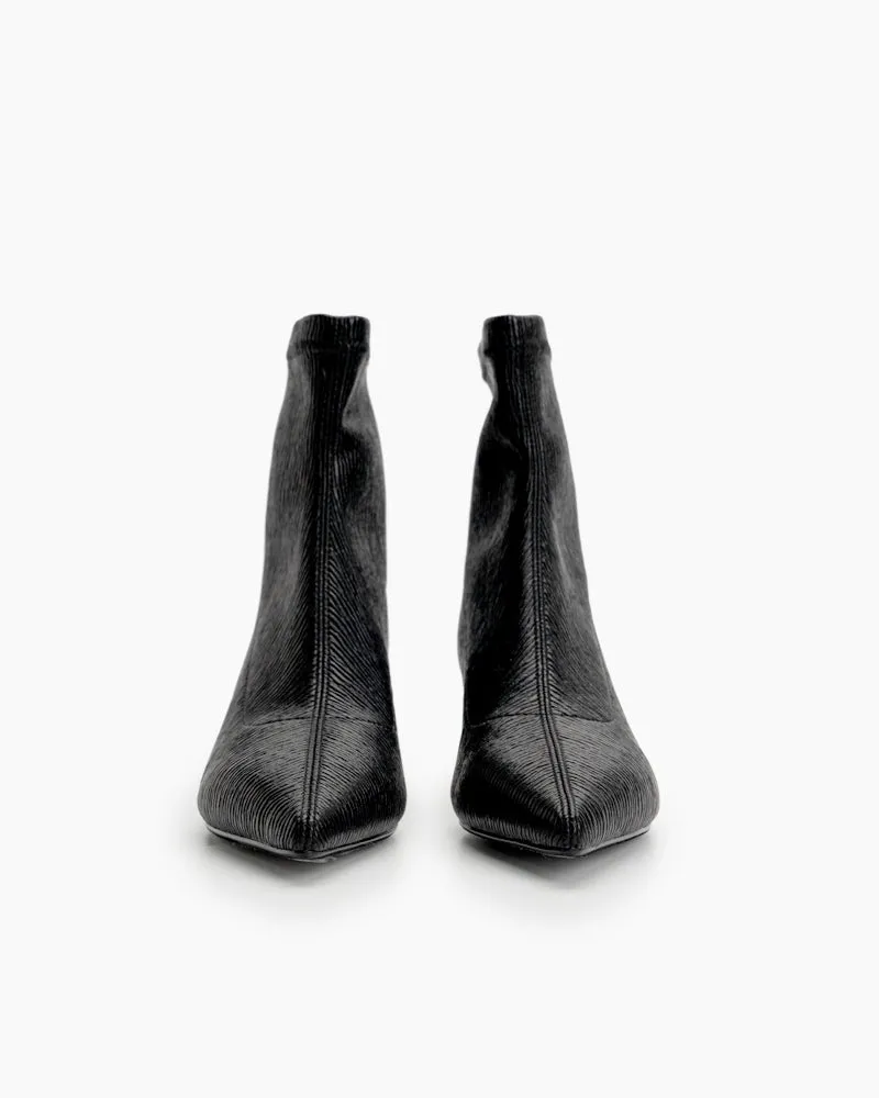 Stiletto Kitten Heel Pointed Toe Ankle Boots