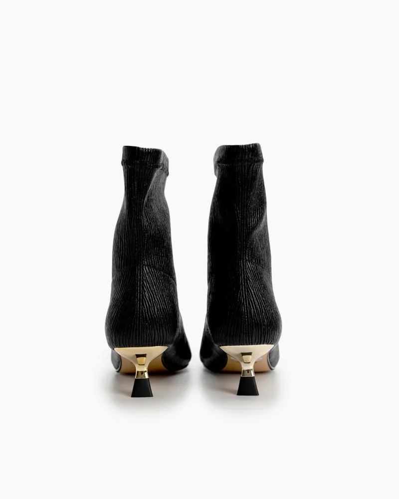 Stiletto Kitten Heel Pointed Toe Ankle Boots
