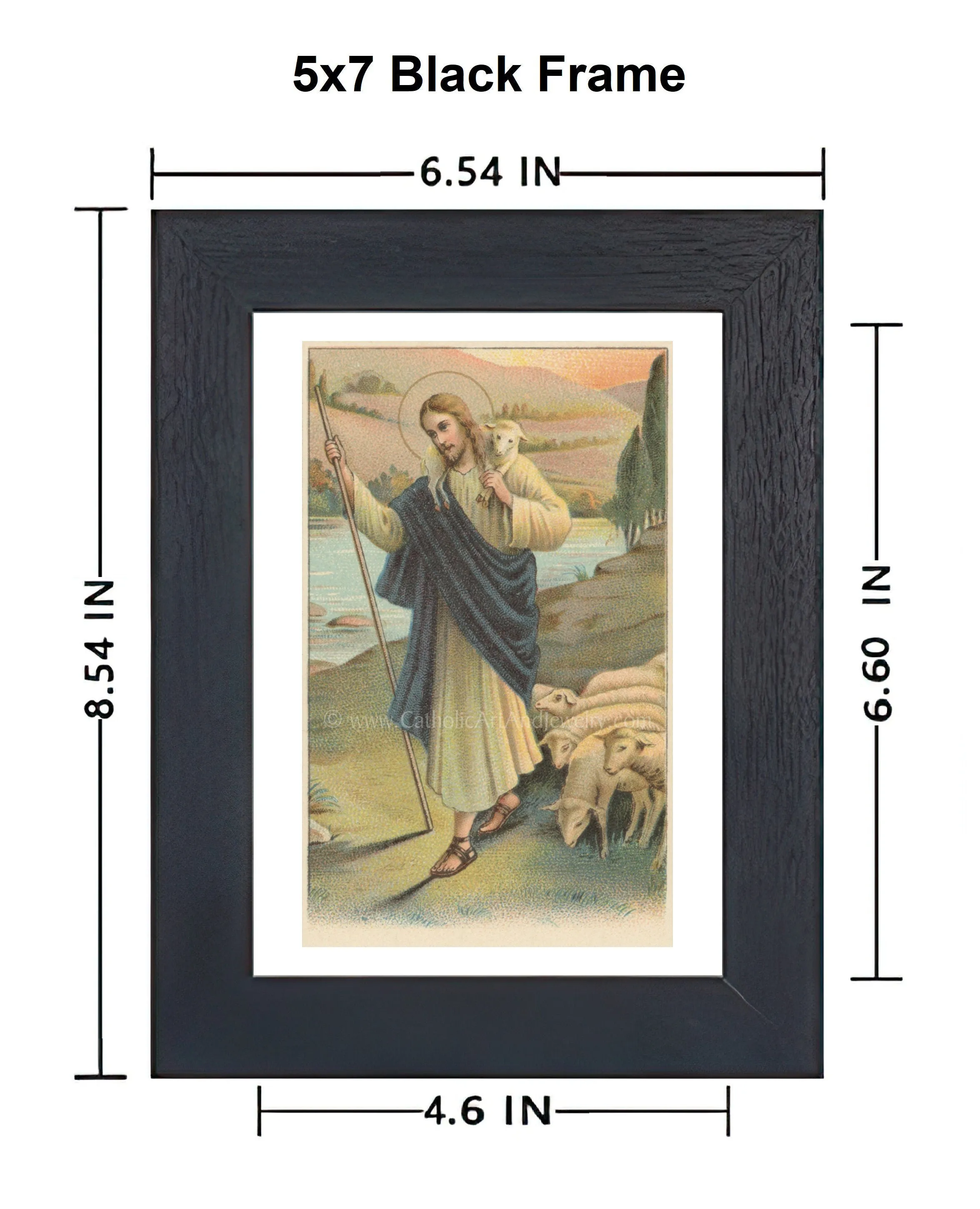 The Good Shepherd – based on a Vintage Prayer Card – Christian Art Print– Christian Gift