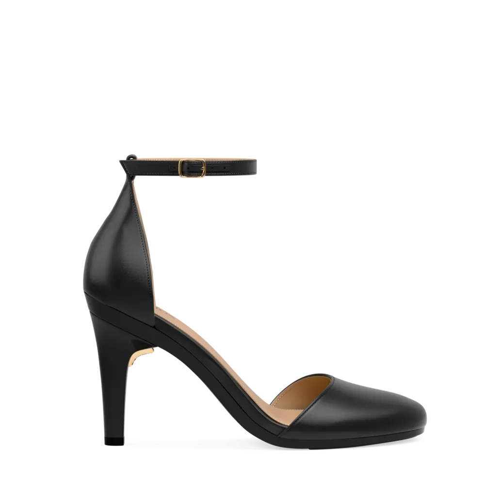 The Jocelyn - Coal Satin 4 Stiletto - FINAL SALE