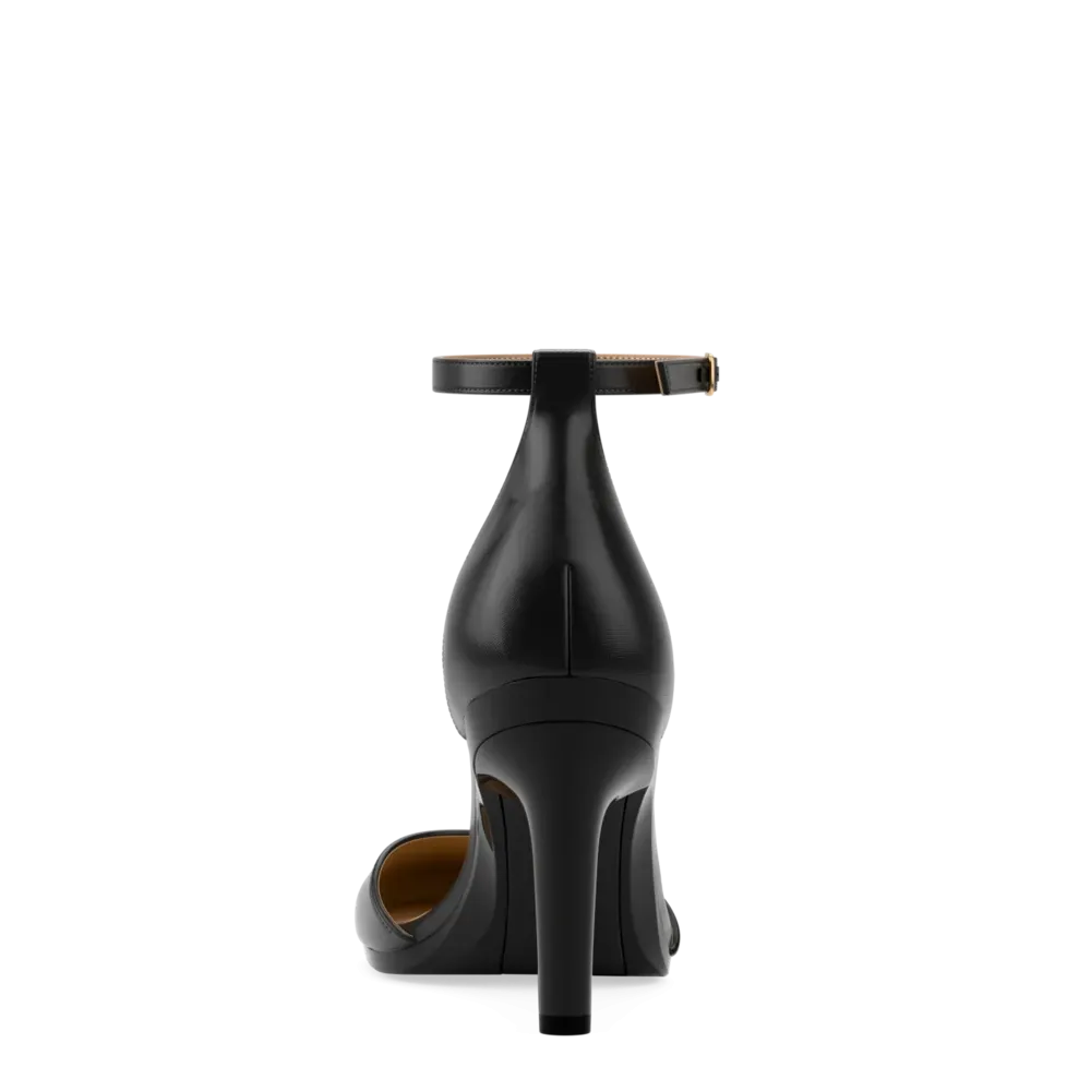The Jocelyn - Coal Satin 4 Stiletto - FINAL SALE