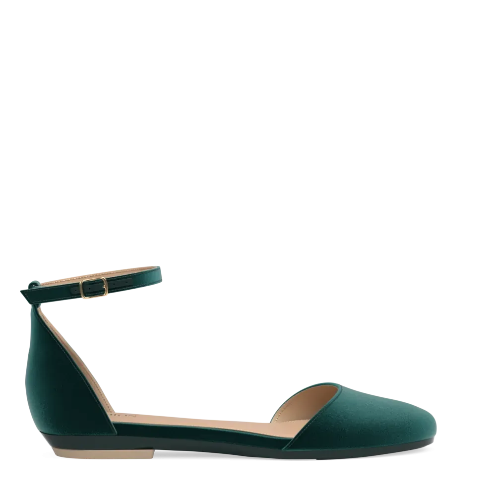 The Jocelyn - Forest Velvet Flat - FINAL SALE