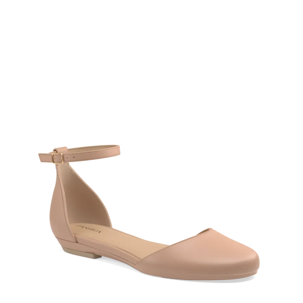 The Jocelyn - Latte Leather Flat - FINAL SALE