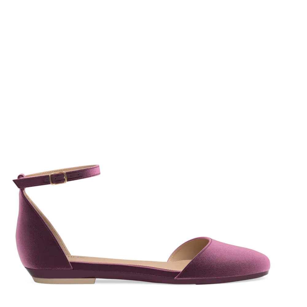 The Jocelyn - Sugar Plum Velvet Flat - FINAL SALE