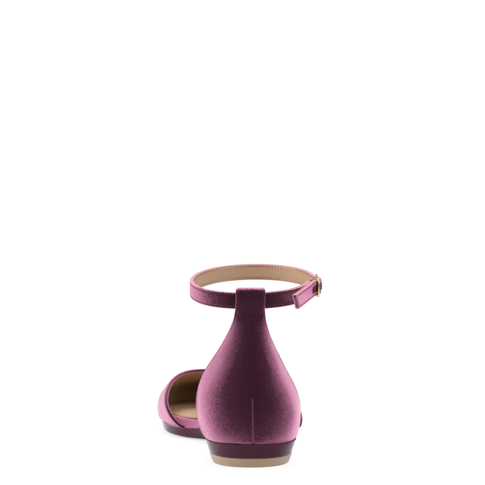The Jocelyn - Sugar Plum Velvet Flat - FINAL SALE