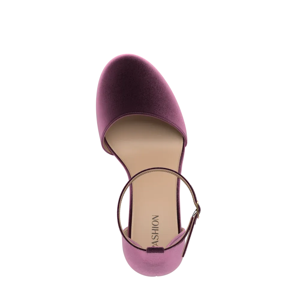 The Jocelyn - Sugar Plum Velvet Flat - FINAL SALE