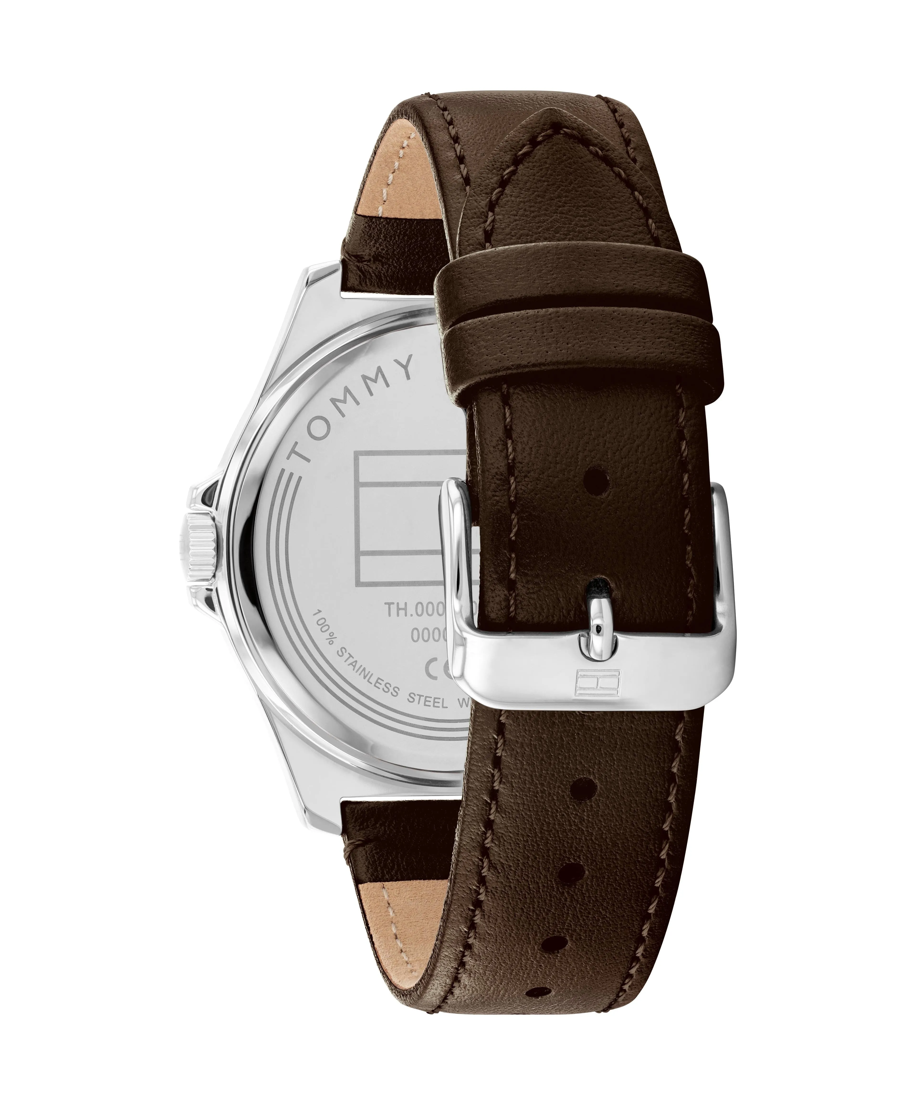 Tommy Hilfiger Norris Dark Brown Leather Black Dial Men's Watch 1710601