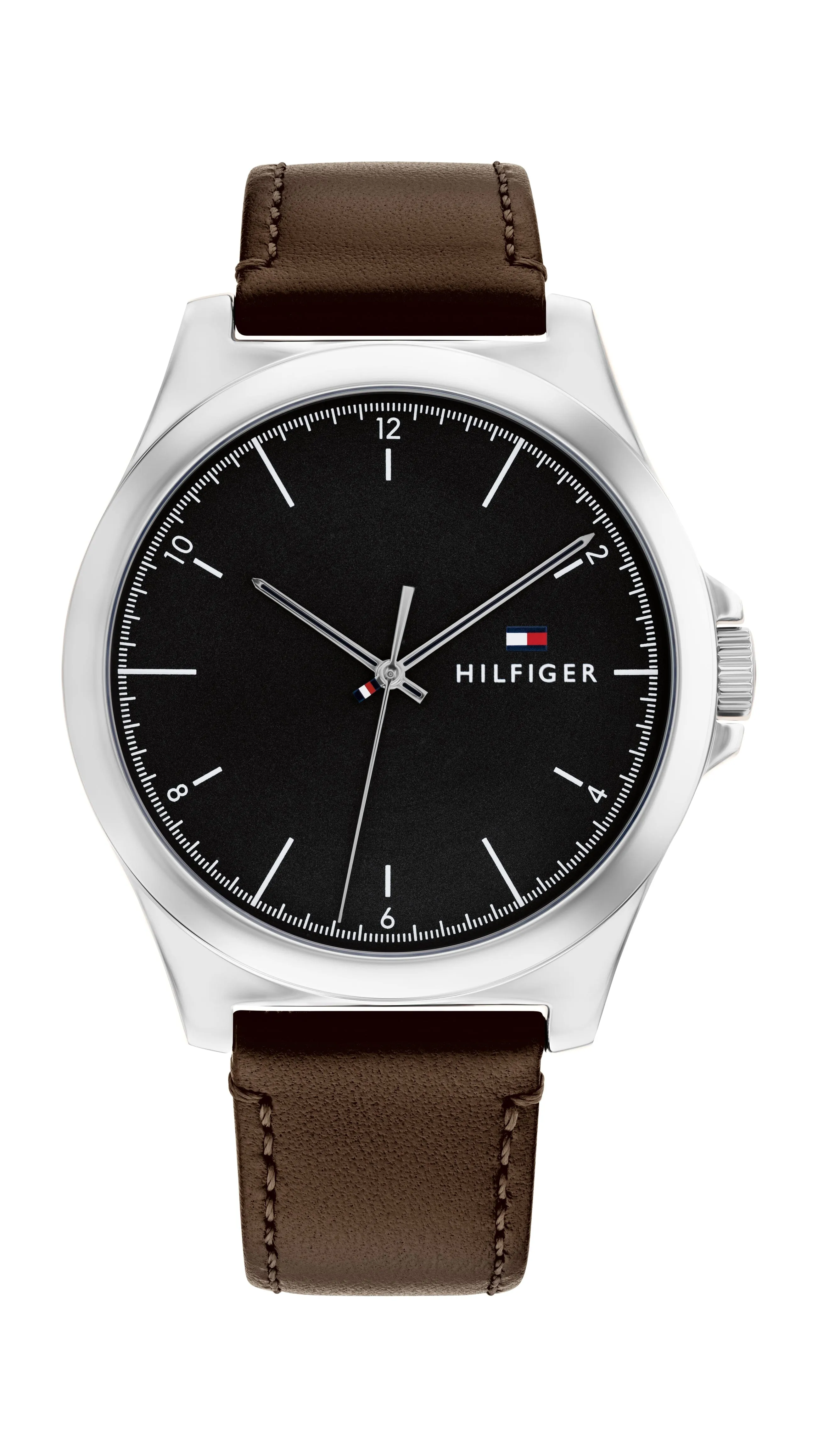 Tommy Hilfiger Norris Dark Brown Leather Black Dial Men's Watch 1710601