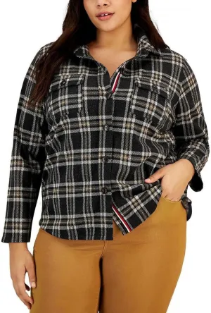 Tommy Hilfiger Women's Plus Everyday Soft Casual Shacket Jacket W2XEP678
