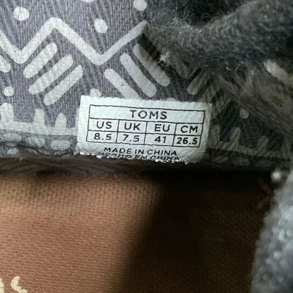 Toms Cordova Boots Grey wool black Leather lace up SZ 8.5