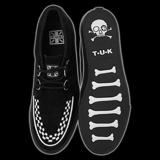TUK - Black   White Suede D-Ring VLK Creeper Sneaker Shoe