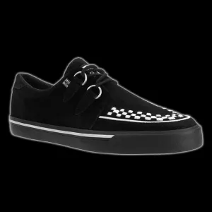 TUK - Black   White Suede D-Ring VLK Creeper Sneaker Shoe