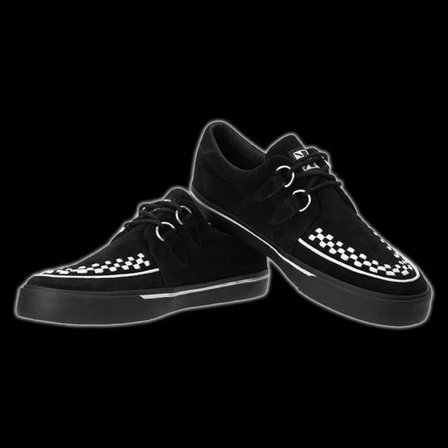 TUK - Black   White Suede D-Ring VLK Creeper Sneaker Shoe