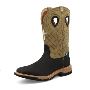 TWISTED X WATER PROOF 12" Western Work Boot - Charcoal & Kiwi