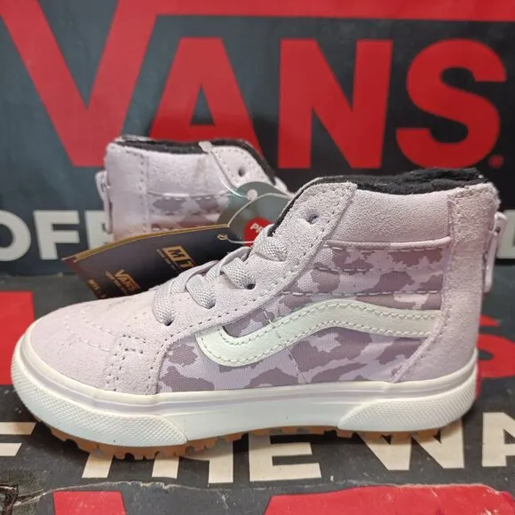 Vans Toddler Size 6.5 Sk8 Hi MTE-1 Zip/Lace Orchid Ice/Leopard VN0A5HZZ6H9