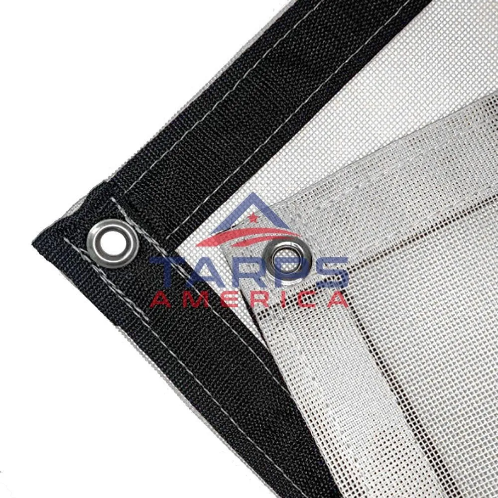 White 10 oz. Heavy Duty Vinyl Coated Mesh Tarp by ShadeMax®