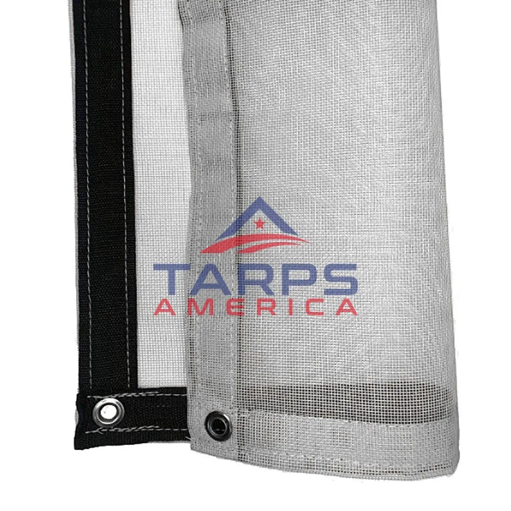 White 10 oz. Heavy Duty Vinyl Coated Mesh Tarp by ShadeMax®