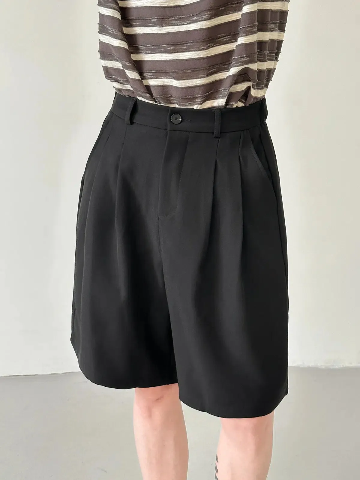 Wide-leg Casual Suit Shorts
