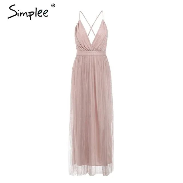 Women Dress Elegant V Neck