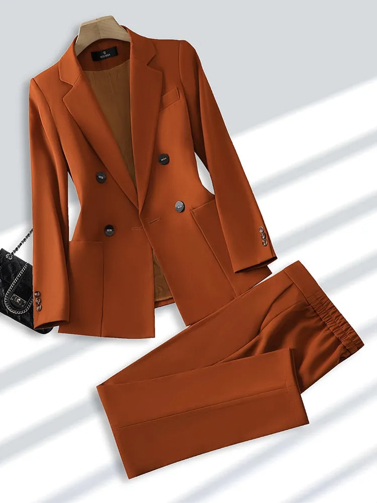 Women's Blazer And Trouser 2-Piece Set Office Business Set