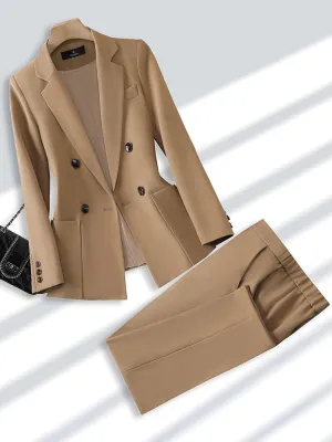 Women's Blazer And Trouser 2-Piece Set Office Business Set