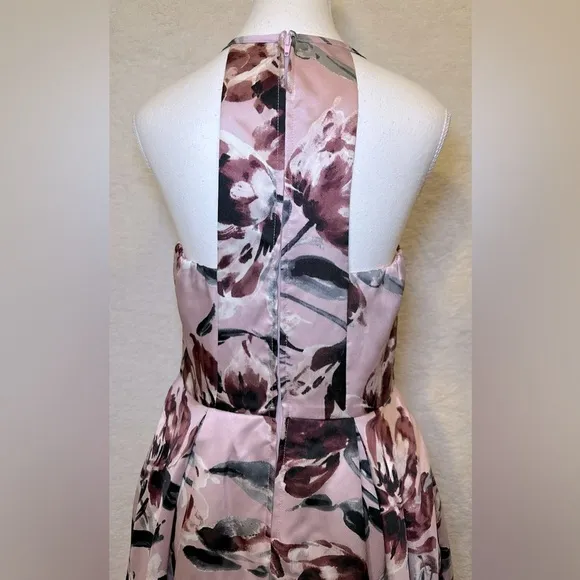 Xtraordinary hi-lo formal gown dress pink purple floral sleeveless spring pastel