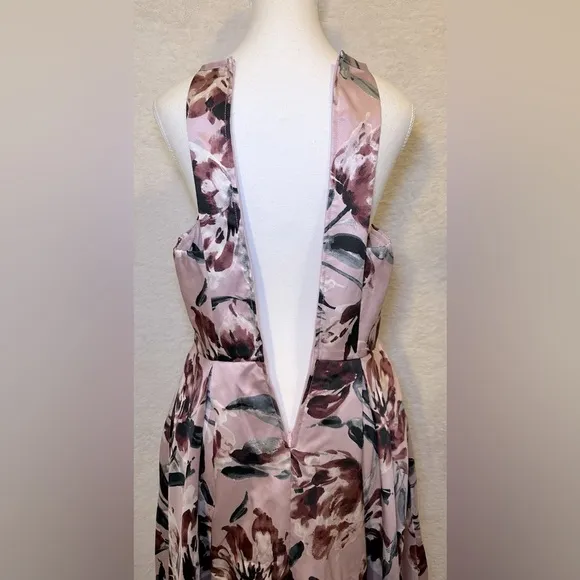 Xtraordinary hi-lo formal gown dress pink purple floral sleeveless spring pastel