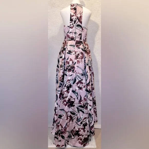 Xtraordinary hi-lo formal gown dress pink purple floral sleeveless spring pastel