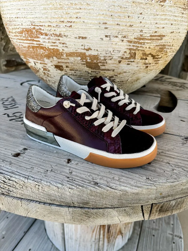 Zina Burgundy Crinkle Patent