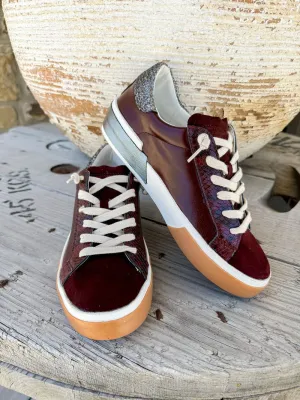 Zina Burgundy Crinkle Patent